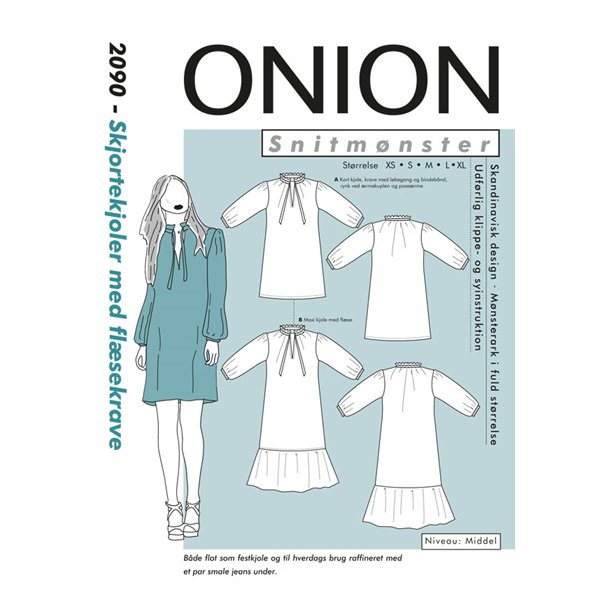 Onion 2090 Skjortekjole med flsekrave