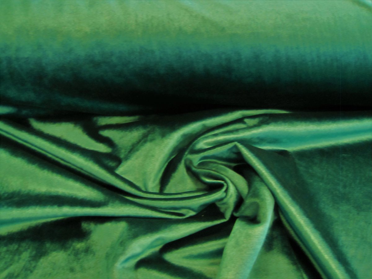 Velour fast, grøn, flot skindende - Isoli, french terry, quilt, kabelstrik, velour og fløjl - DIN STOFBUTIK