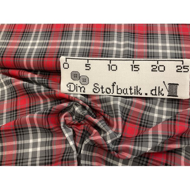Ternet skjorte bomuld rd gr slv  99 kr pr m