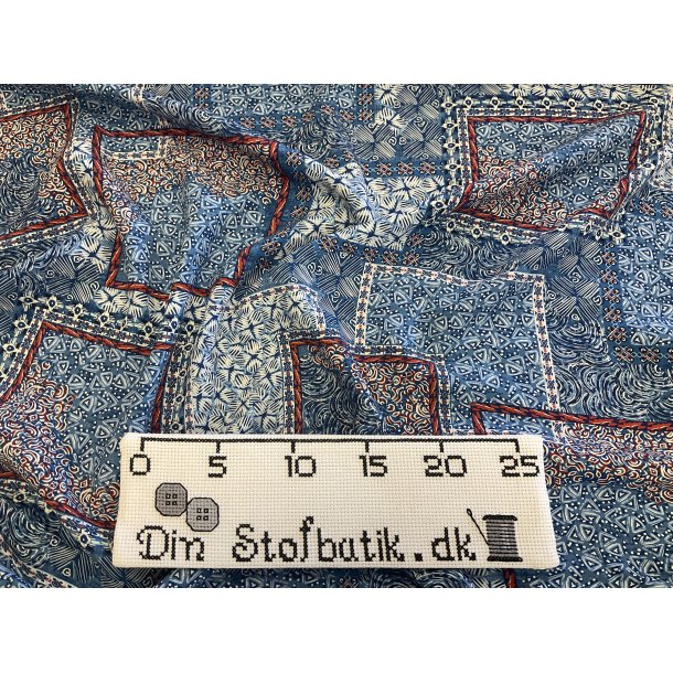 Fast viskose bl patchwork mnster fast viskose KUN 89 kr pr m
