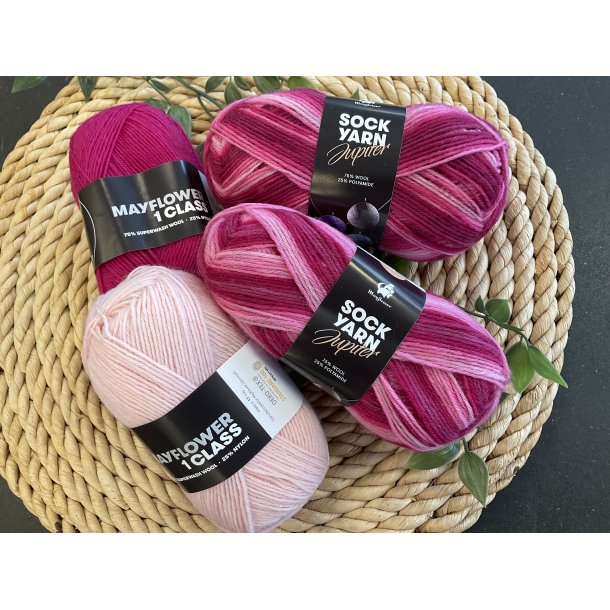 Garn pakke til forrs sjal. Den pink pakke i uld. KUN 100 kr