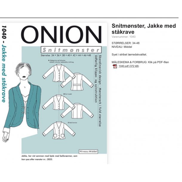 Onion 1040 Jakke. Den bermte quilt jakke til fast stof.