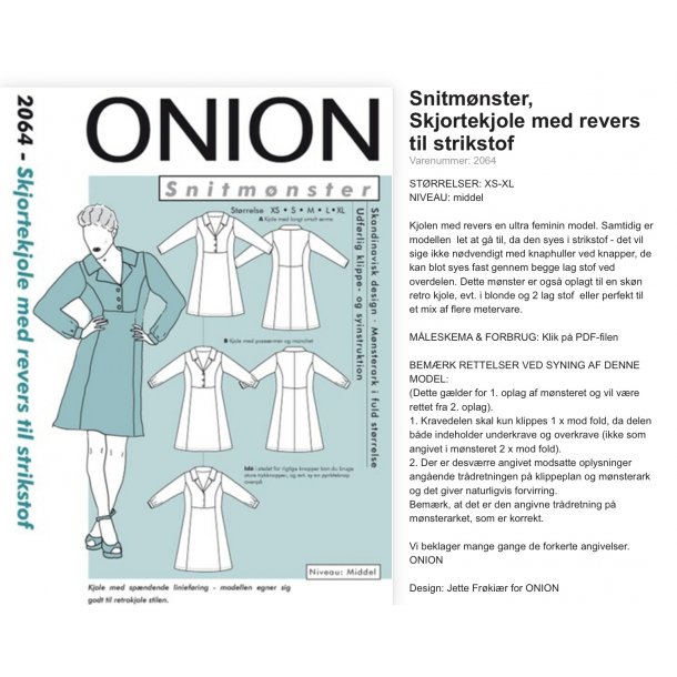 Onion 2064 Skjorte kjole m/revers