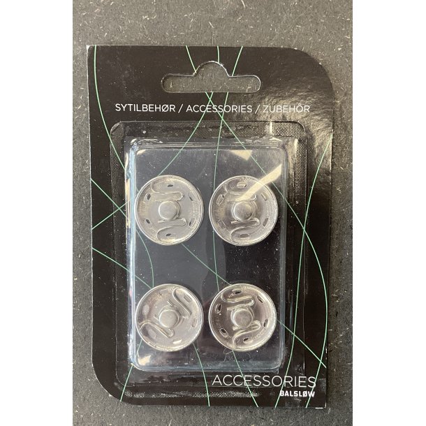 Trykknapper til at sy i. SLV 23 mm. 4 stk i hver pakke.