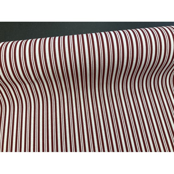 Halvpanama / canvas dyb rd hr smalle striber KUN 99 kr pr m