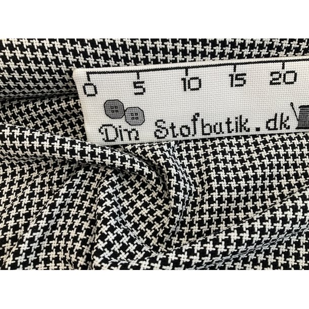 Boucle jakke stof med 30 % uld sort og hvid hanefjedsmnster 149 kr pr m