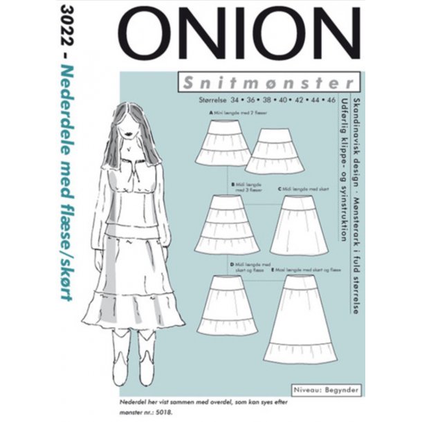 Onion 3022 Nederdel med flse/skrt