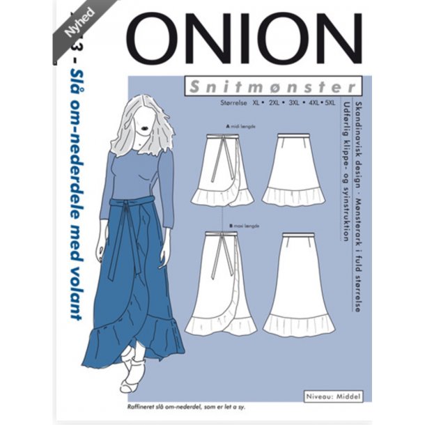 Onion 9013 Plus Size sl-om nederdel m/volant
