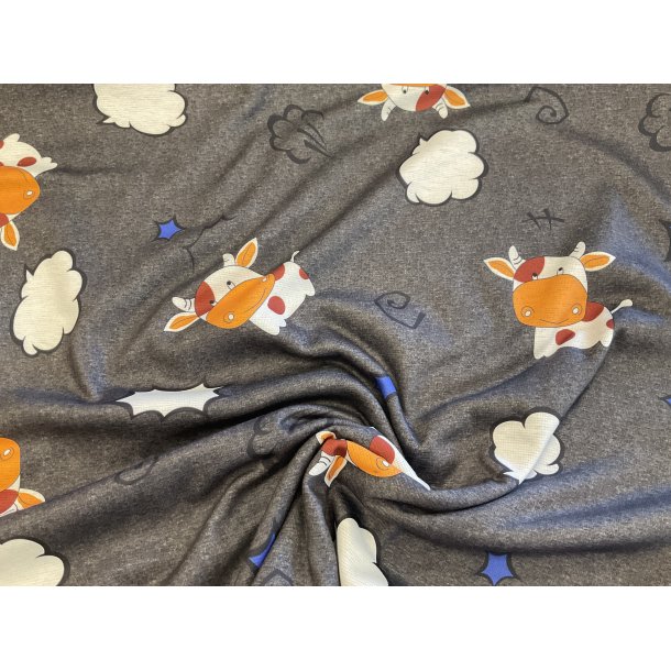 Isoli med alpine fleece p bagsiden MEGA bld. Ko / ker gr bund KUN 99 kr pr m