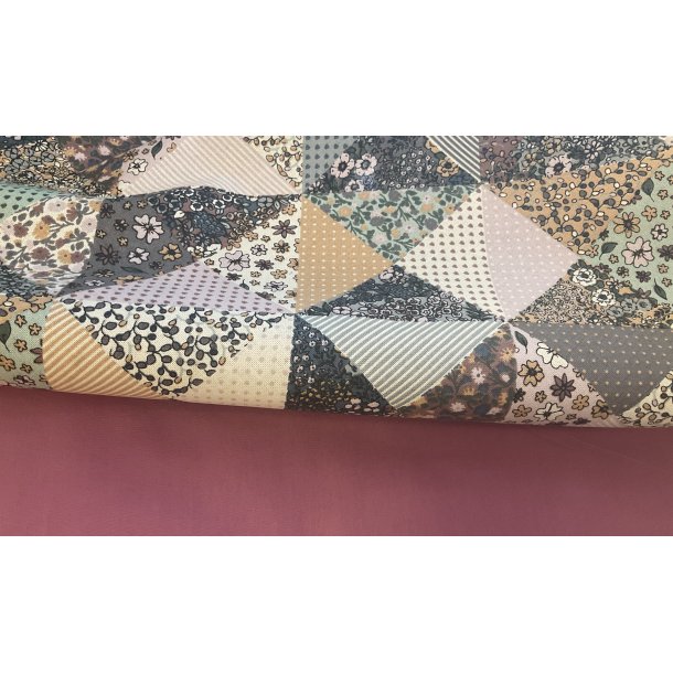 Stofpakke til strikketasken - projekt tasken Patchwork motiv