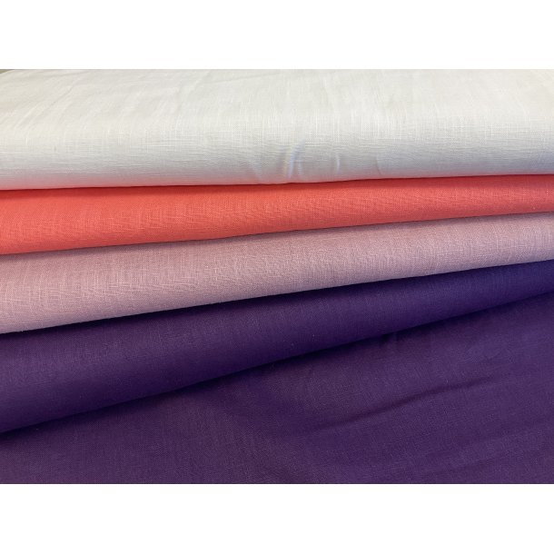 Stofpakke til bluse i ren luksus hr. Lilla bluse tilsat gammelrosa, koral og hvid