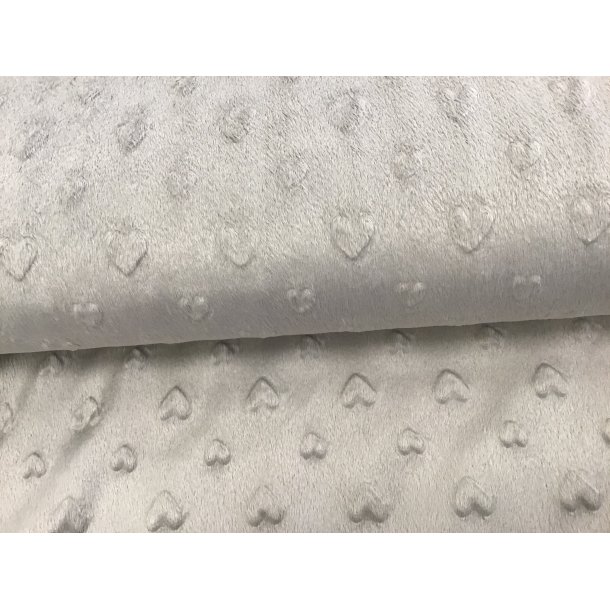 Velour, minky hjerter, gr