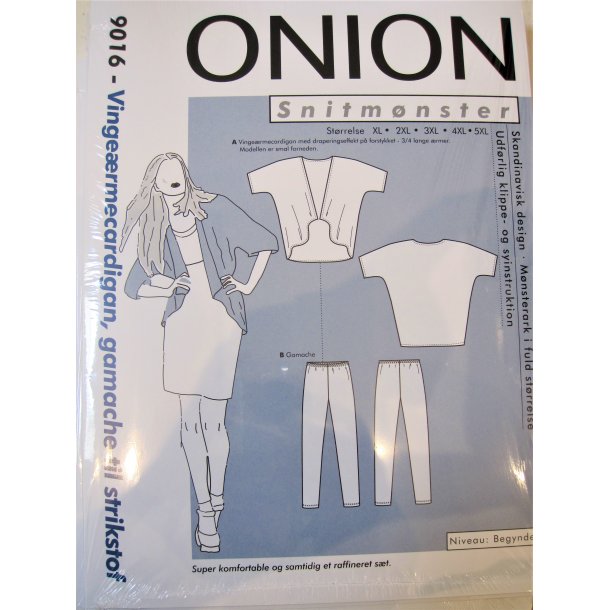 Onion 9016 Plus size vingerme cardigan og gamacher/leggins