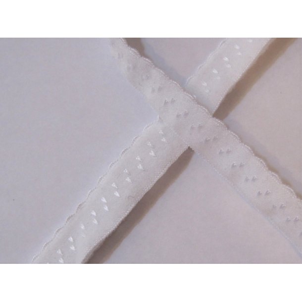 Folde elastik, 1 cm hvid, fv. 1