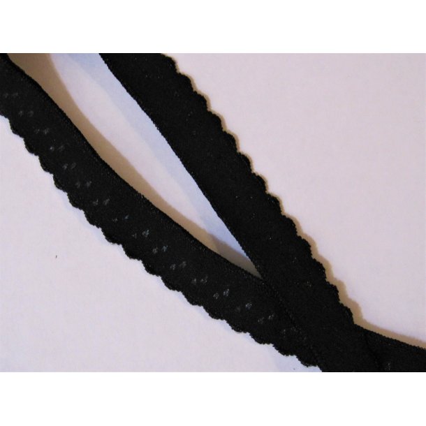Folde elastik , 1 cm sort, fv. 2