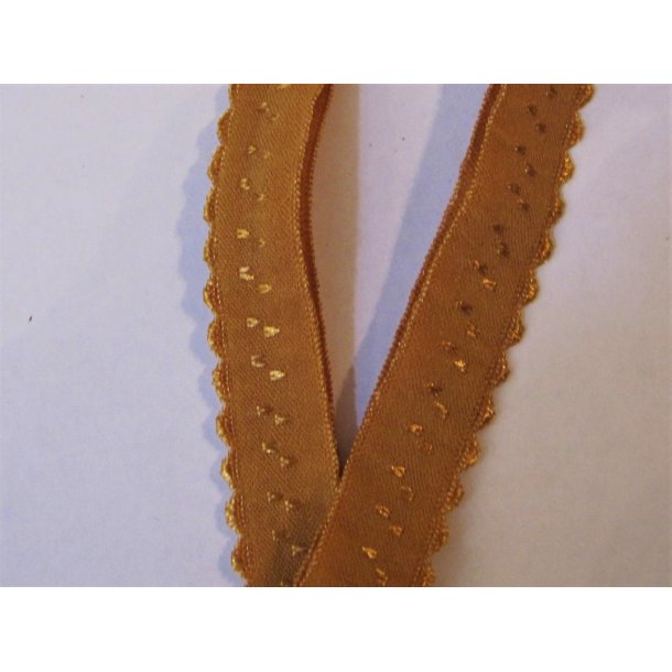Folde elastik, 1 cm karry gul, fv. 12