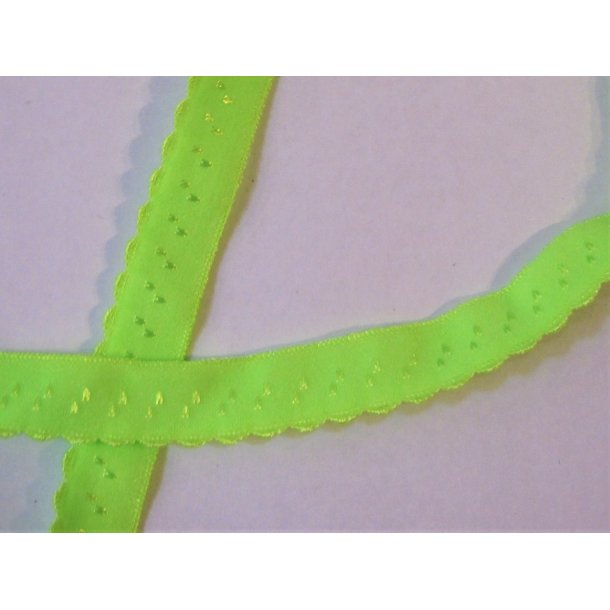 Folde elastk, 1 cm Neon grn, fv. 13