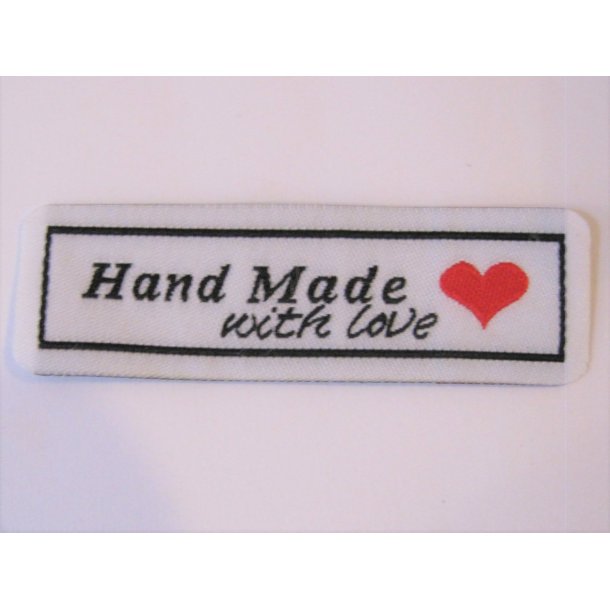 Symrke smal, der stryges p, " Handmade with love" rdt hjerte