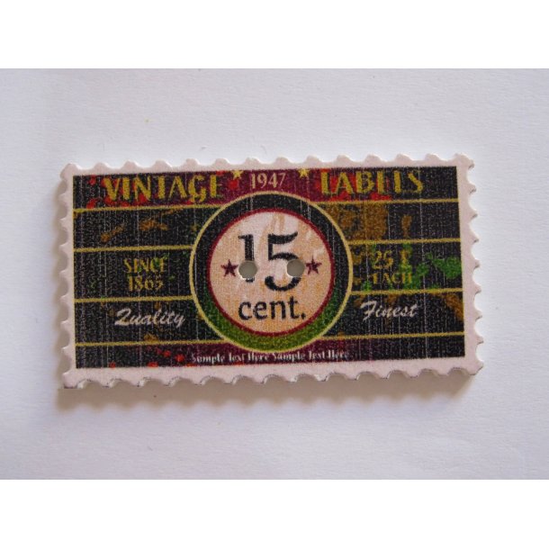 Symrke/knap, 15 cent vintage label