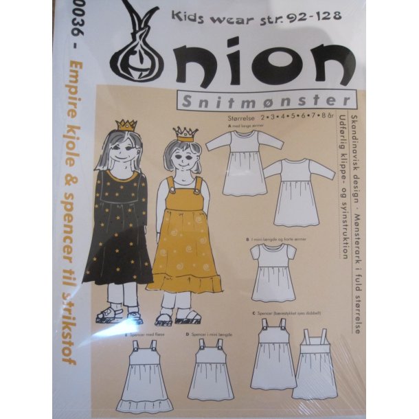 Onion 20036 Brne kjoler med lg, spencer m. strop og flsekant