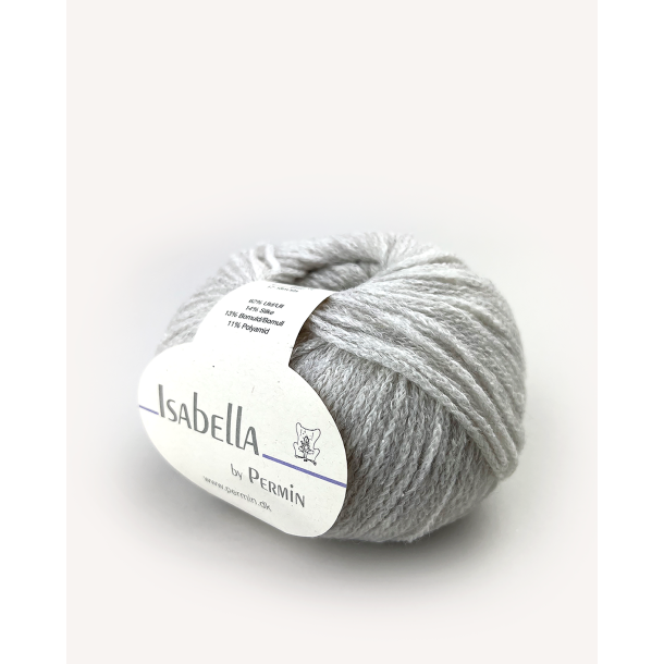 Isabella uld - silke - bomuld super let og bld. 50 g. Lysegr